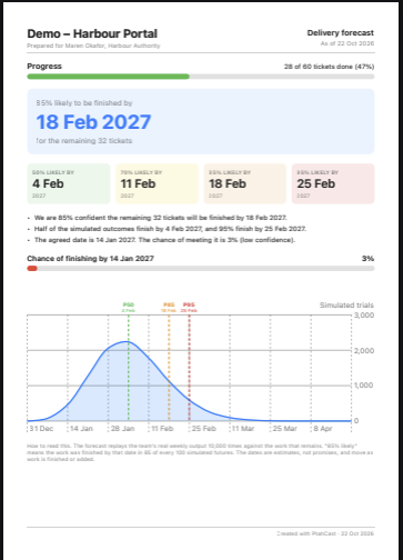 A client PDF report